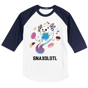 Snaxolotl Axolotl Donuts Cupcakes Candy Junk Food Baseball Sleeve Shirt