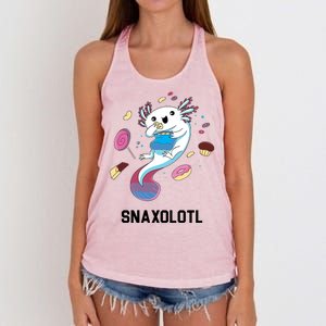 Snaxolotl Axolotl Donuts Cupcakes Candy Junk Food Women's Knotted Racerback Tank