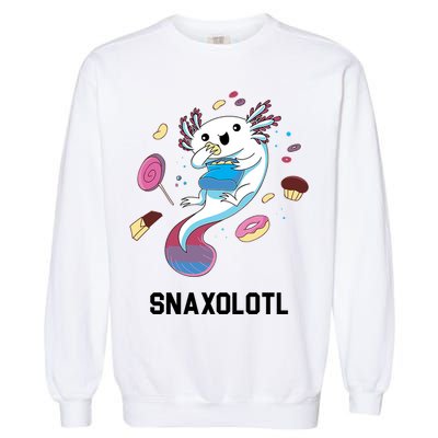 Snaxolotl Axolotl Donuts Cupcakes Candy Junk Food Garment-Dyed Sweatshirt