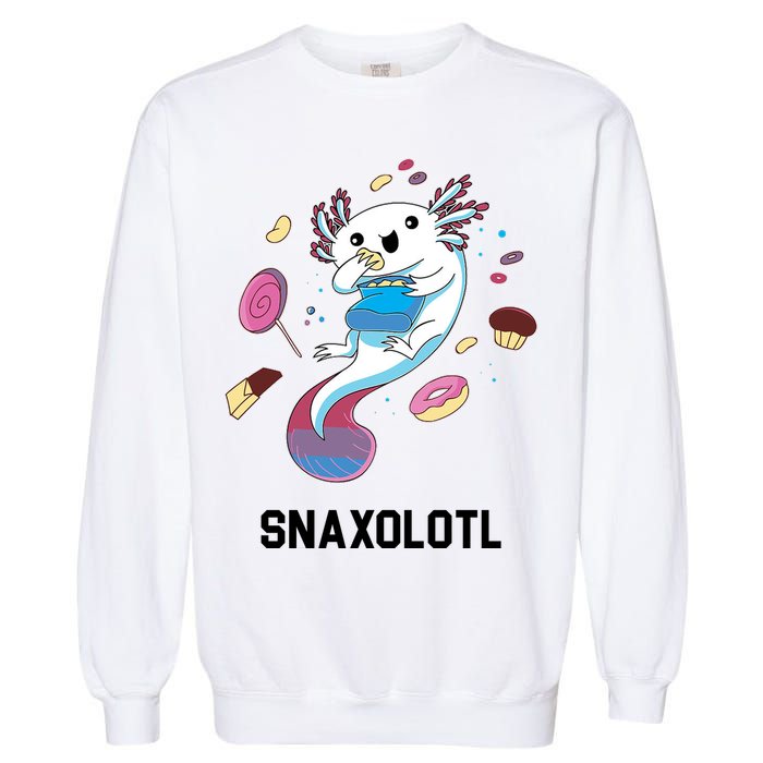 Snaxolotl Axolotl Donuts Cupcakes Candy Junk Food Garment-Dyed Sweatshirt