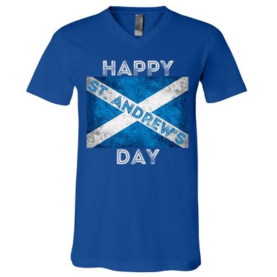St Andrews Day Scotland Flag Scottish Happy Tartan Army Meaningful Gift V-Neck T-Shirt