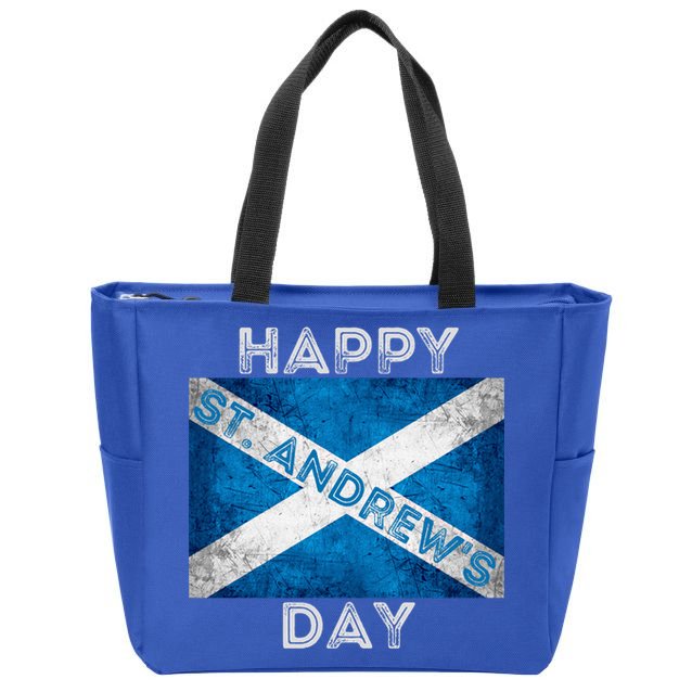St Andrews Day Scotland Flag Scottish Happy Tartan Army Meaningful Gift Zip Tote Bag