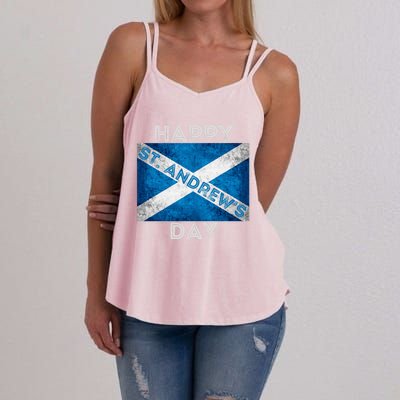 St Andrews Day Scotland Flag Scottish Happy Tartan Army Meaningful Gift Women's Strappy Tank