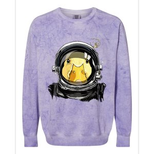 Space Astronaut Duck Face Galaxy Waterfowl Hunting Colorblast Crewneck Sweatshirt