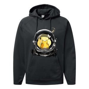 Space Astronaut Duck Face Galaxy Waterfowl Hunting Performance Fleece Hoodie