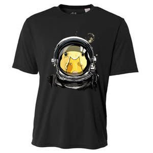 Space Astronaut Duck Face Galaxy Waterfowl Hunting Cooling Performance Crew T-Shirt