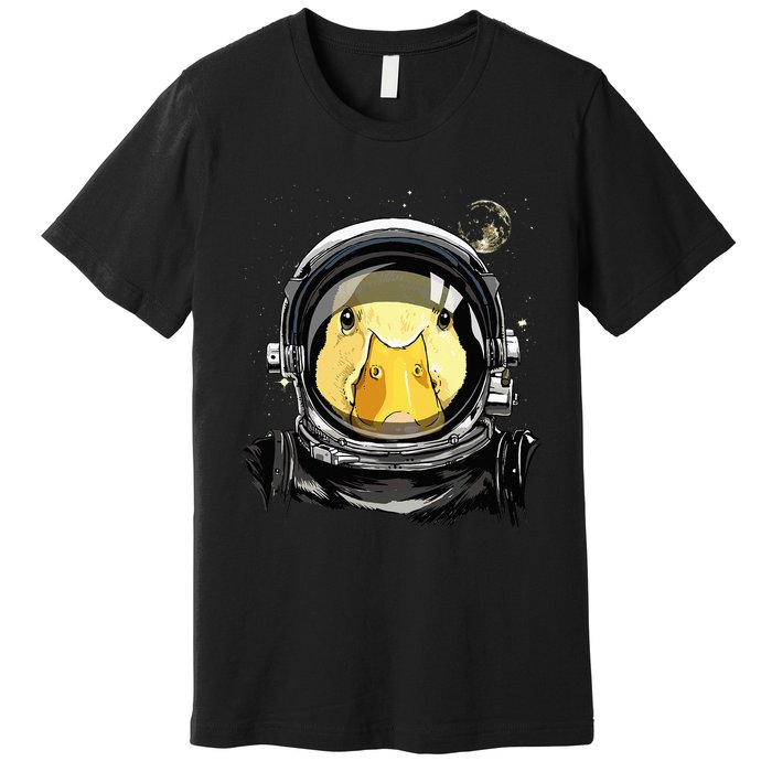 Space Astronaut Duck Face Galaxy Waterfowl Hunting Premium T-Shirt