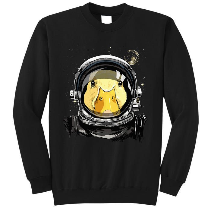 Space Astronaut Duck Face Galaxy Waterfowl Hunting Tall Sweatshirt