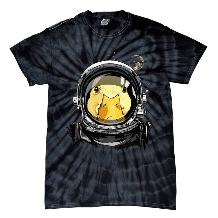 Space Astronaut Duck Face Galaxy Waterfowl Hunting Tie-Dye T-Shirt