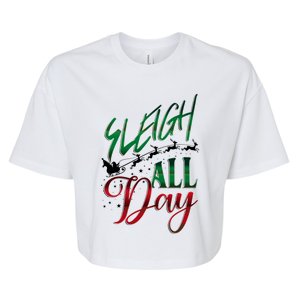 Sleigh All Day Ugly Christmas Bella+Canvas Jersey Crop Tee