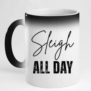 Sleigh All Day Christmas Holiday 11oz Black Color Changing Mug