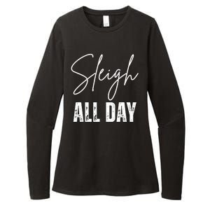 Sleigh All Day Christmas Holiday Womens CVC Long Sleeve Shirt