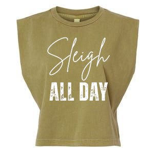 Sleigh All Day Christmas Holiday Garment-Dyed Women's Muscle Tee