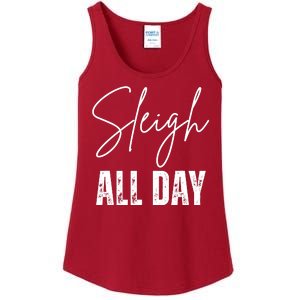 Sleigh All Day Christmas Holiday Ladies Essential Tank