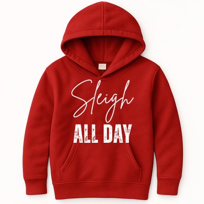 Sleigh All Day Christmas Holiday Kids Hoodie