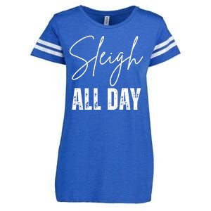 Sleigh All Day Christmas Holiday Enza Ladies Jersey Football T-Shirt