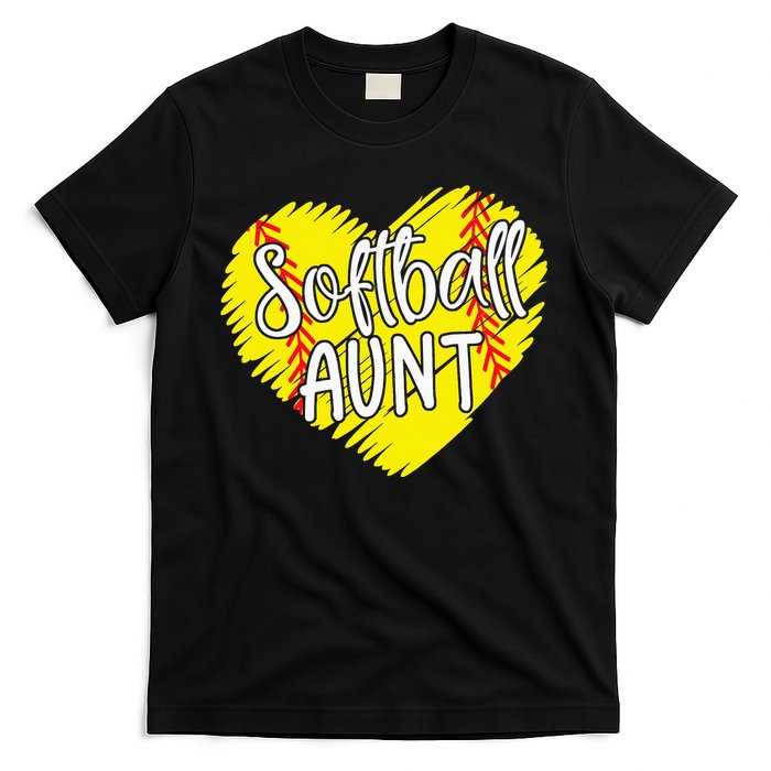 Softball Aunt designs For Baller retro Mother's Day T-Shirt