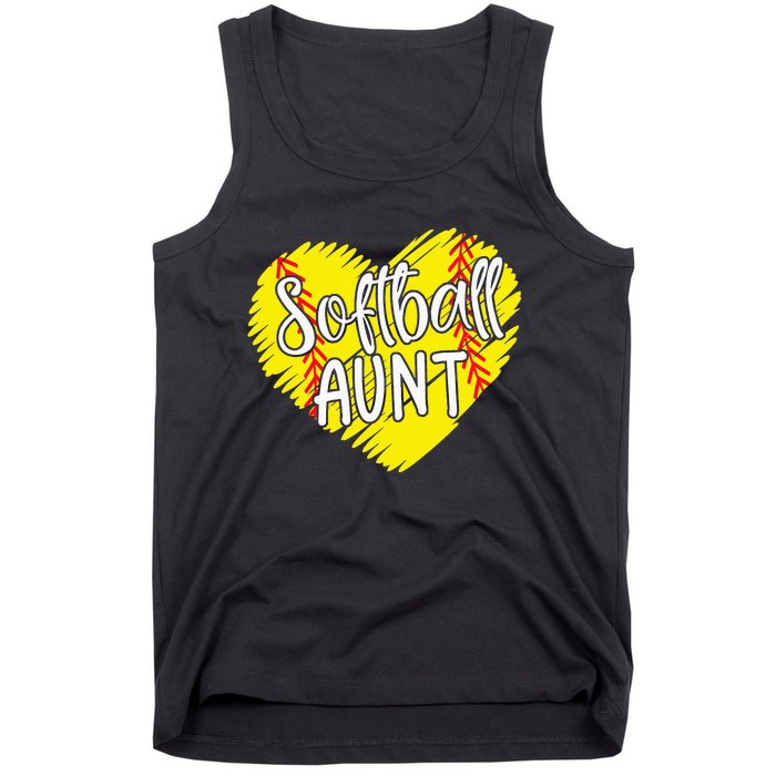 Softball Aunt designs For Baller retro Mother's Day Tank Top