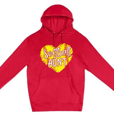 Softball Aunt designs For Baller retro Mother's Day Premium Pullover Hoodie