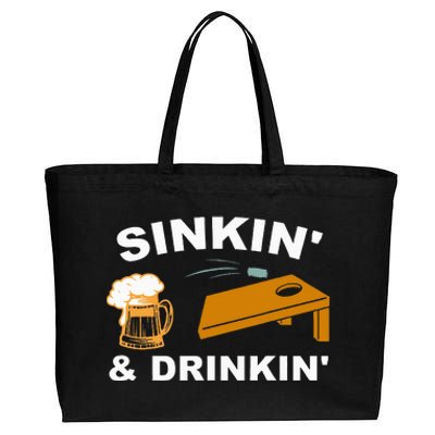 Sinkin And Drinkin Cotton Canvas Jumbo Tote