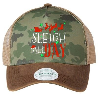 Sleigh All Day Funny Santa Sled Christmas Gift Legacy Tie Dye Trucker Hat