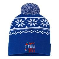 Sleigh All Day Funny Santa Sled Christmas Gift USA-Made Snowflake Beanie