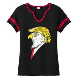 Spirit Animal Donald Trump Eagle Hair Ladies Halftime Notch Neck Tee