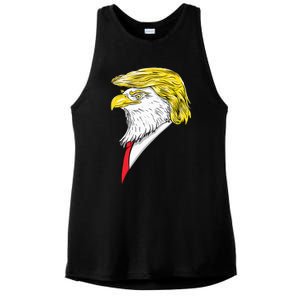 Spirit Animal Donald Trump Eagle Hair Ladies PosiCharge Tri-Blend Wicking Tank