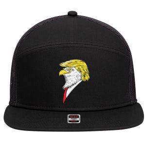 Spirit Animal Donald Trump Eagle Hair 7 Panel Mesh Trucker Snapback Hat