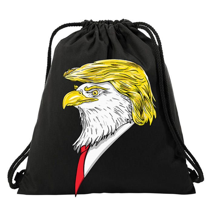 Spirit Animal Donald Trump Eagle Hair Drawstring Bag