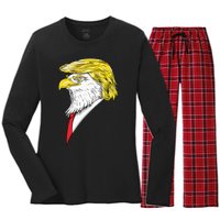 Spirit Animal Donald Trump Eagle Hair Women's Long Sleeve Flannel Pajama Set 