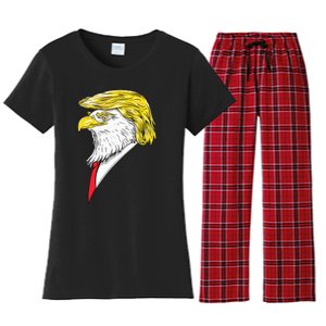 Spirit Animal Donald Trump Eagle Hair Women's Flannel Pajama Set