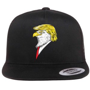 Spirit Animal Donald Trump Eagle Hair Flat Bill Trucker Hat