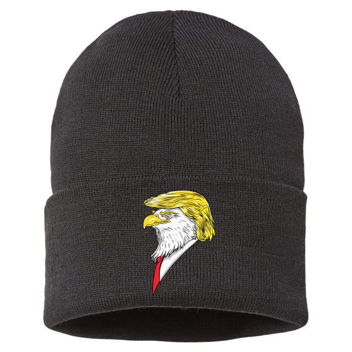 Spirit Animal Donald Trump Eagle Hair Sustainable Knit Beanie