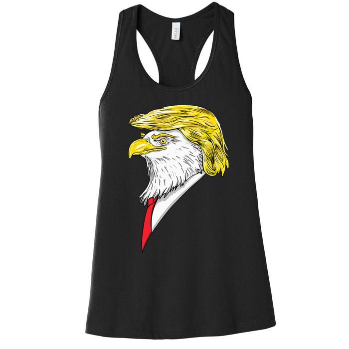 Spirit Animal Donald Trump Eagle Hair Women's Racerback Tank