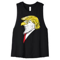 Spirit Animal Donald Trump Eagle Hair Women's Racerback Cropped Tank