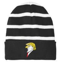 Spirit Animal Donald Trump Eagle Hair Striped Beanie with Solid Band