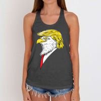 Spirit Animal Donald Trump Eagle Hair Women's Knotted Racerback Tank