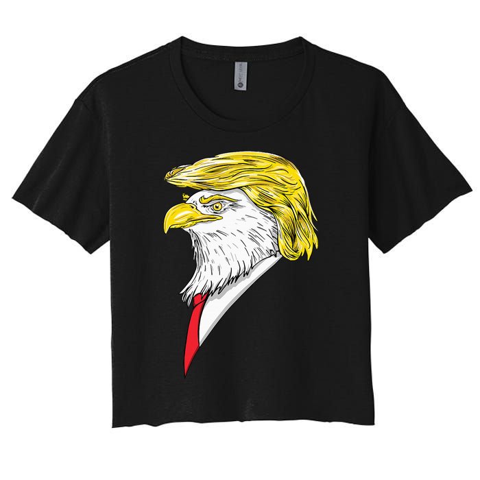 Spirit Animal Donald Trump Eagle Hair Women's Crop Top Tee