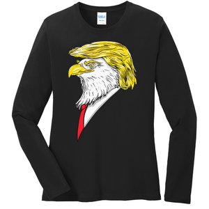 Spirit Animal Donald Trump Eagle Hair Ladies Long Sleeve Shirt