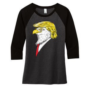 Spirit Animal Donald Trump Eagle Hair Women's Tri-Blend 3/4-Sleeve Raglan Shirt