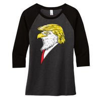 Spirit Animal Donald Trump Eagle Hair Women's Tri-Blend 3/4-Sleeve Raglan Shirt