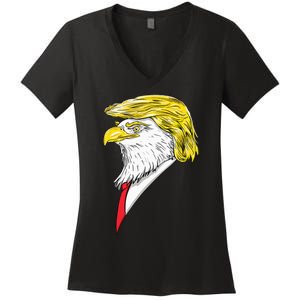 Spirit Animal Donald Trump Eagle Hair Women's V-Neck T-Shirt