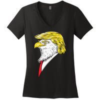 Spirit Animal Donald Trump Eagle Hair Women's V-Neck T-Shirt