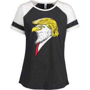 Spirit Animal Donald Trump Eagle Hair Enza Ladies Jersey Colorblock Tee