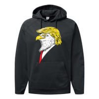 Spirit Animal Donald Trump Eagle Hair Performance Fleece Hoodie