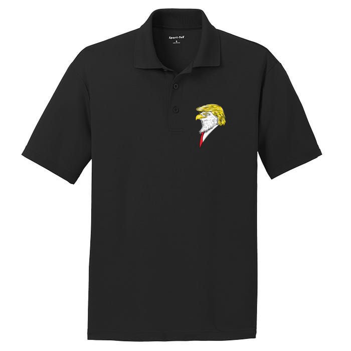 Spirit Animal Donald Trump Eagle Hair PosiCharge RacerMesh Polo