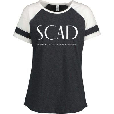 SCAD Art Deco Style College Long Sleeve Enza Ladies Jersey Colorblock Tee