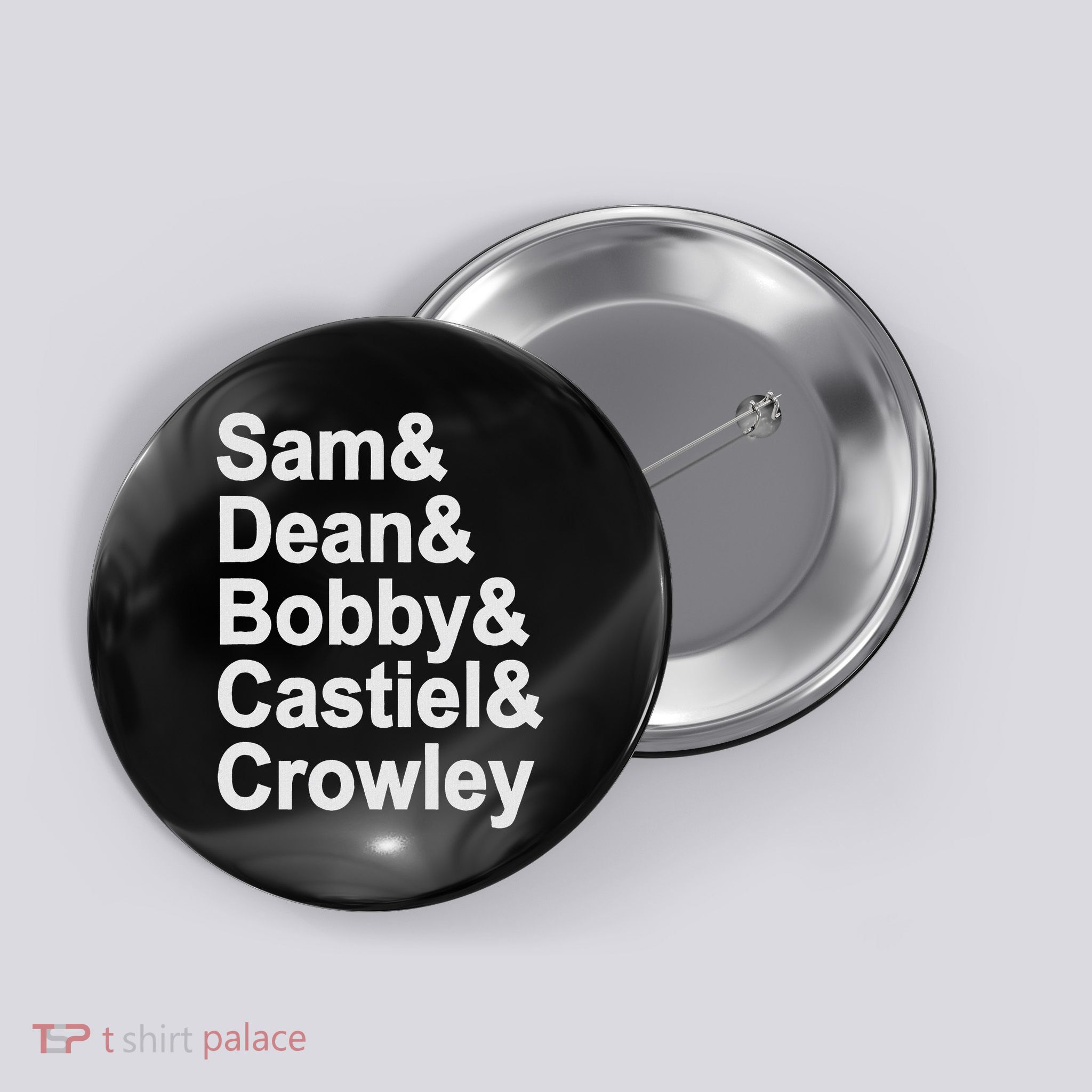 Sam And Dean And Bobby Castiel Button