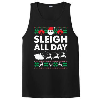 Sleigh All Day Funny Santa Claus Christmas Sleigh Lover Xmas Gift PosiCharge Competitor Tank